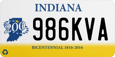 IN license plate 986KVA