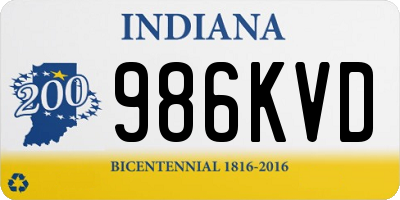 IN license plate 986KVD