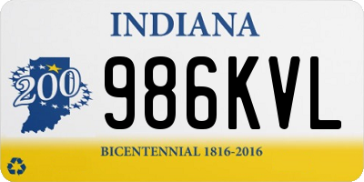 IN license plate 986KVL