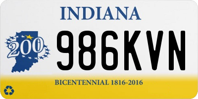 IN license plate 986KVN