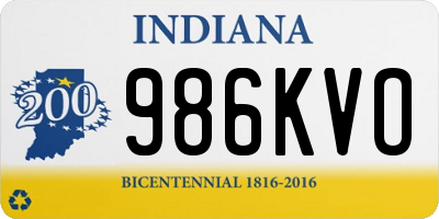 IN license plate 986KVO