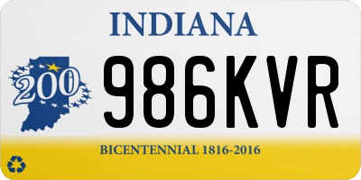 IN license plate 986KVR