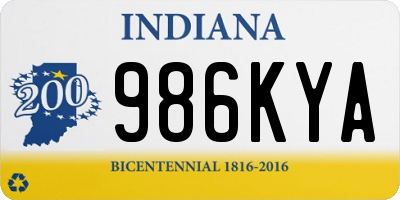 IN license plate 986KYA