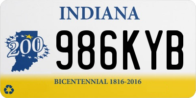 IN license plate 986KYB