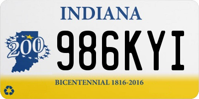 IN license plate 986KYI