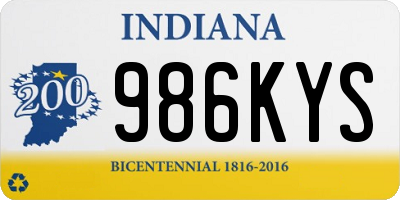 IN license plate 986KYS