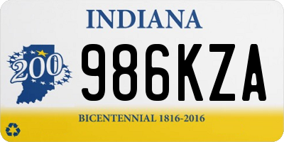 IN license plate 986KZA