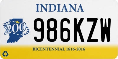 IN license plate 986KZW