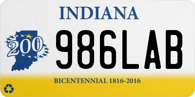 IN license plate 986LAB