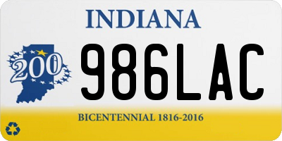 IN license plate 986LAC