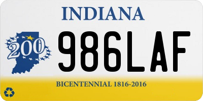 IN license plate 986LAF