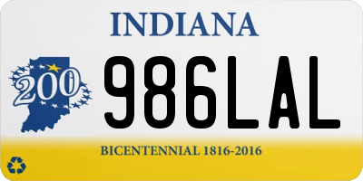 IN license plate 986LAL