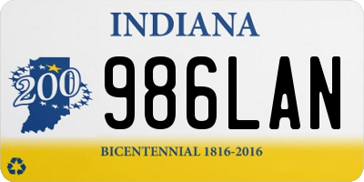 IN license plate 986LAN