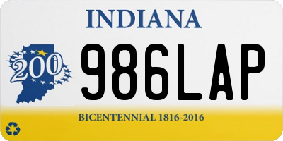 IN license plate 986LAP