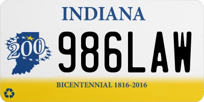 IN license plate 986LAW