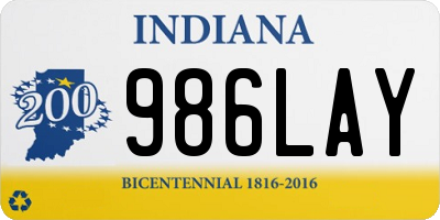 IN license plate 986LAY