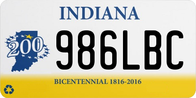 IN license plate 986LBC