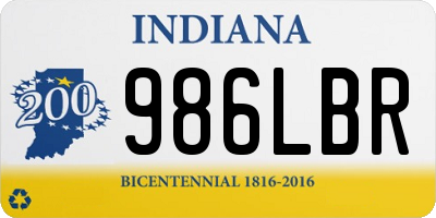 IN license plate 986LBR