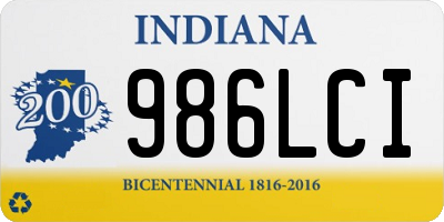 IN license plate 986LCI