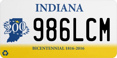 IN license plate 986LCM