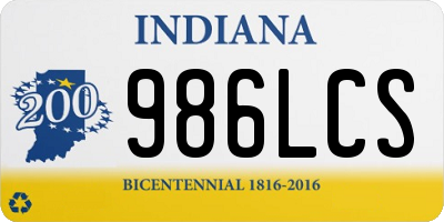 IN license plate 986LCS