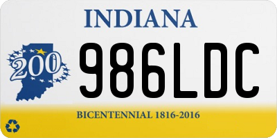 IN license plate 986LDC
