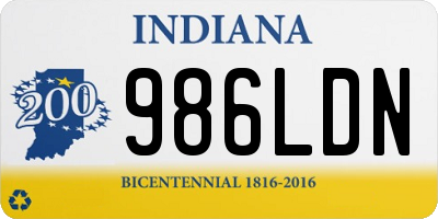 IN license plate 986LDN