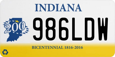 IN license plate 986LDW