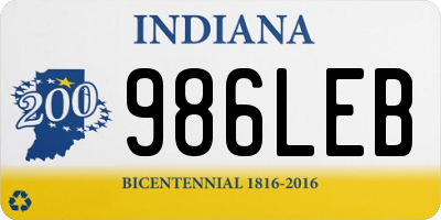 IN license plate 986LEB