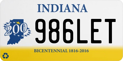 IN license plate 986LET