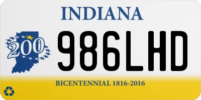 IN license plate 986LHD