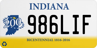 IN license plate 986LIF