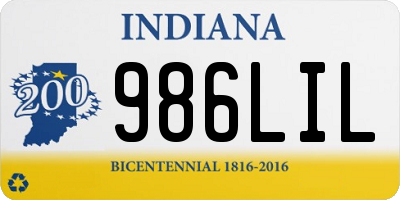 IN license plate 986LIL