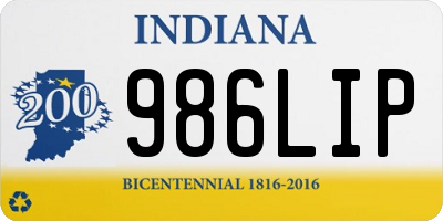 IN license plate 986LIP