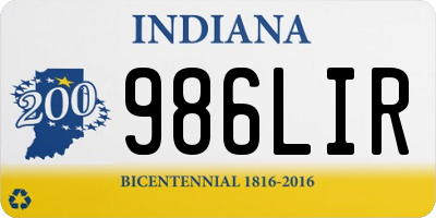 IN license plate 986LIR