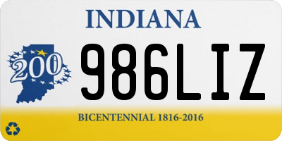 IN license plate 986LIZ