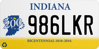 IN license plate 986LKR