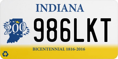 IN license plate 986LKT