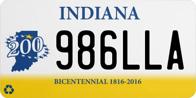 IN license plate 986LLA