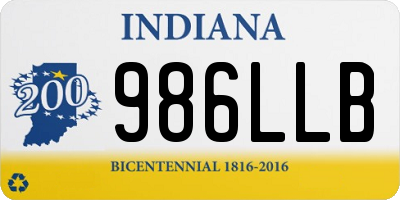 IN license plate 986LLB