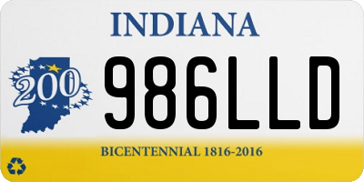 IN license plate 986LLD