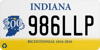 IN license plate 986LLP