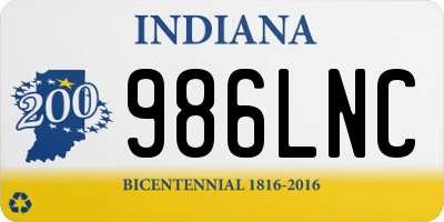 IN license plate 986LNC
