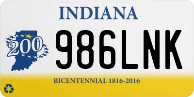 IN license plate 986LNK