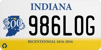 IN license plate 986LOG