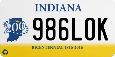 IN license plate 986LOK