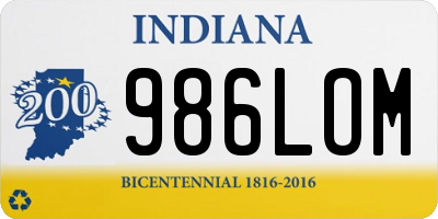 IN license plate 986LOM