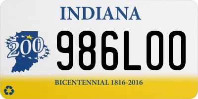 IN license plate 986LOO