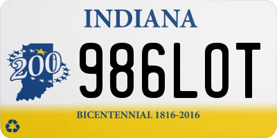 IN license plate 986LOT