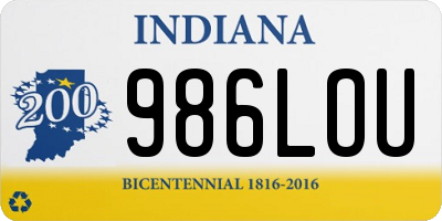 IN license plate 986LOU